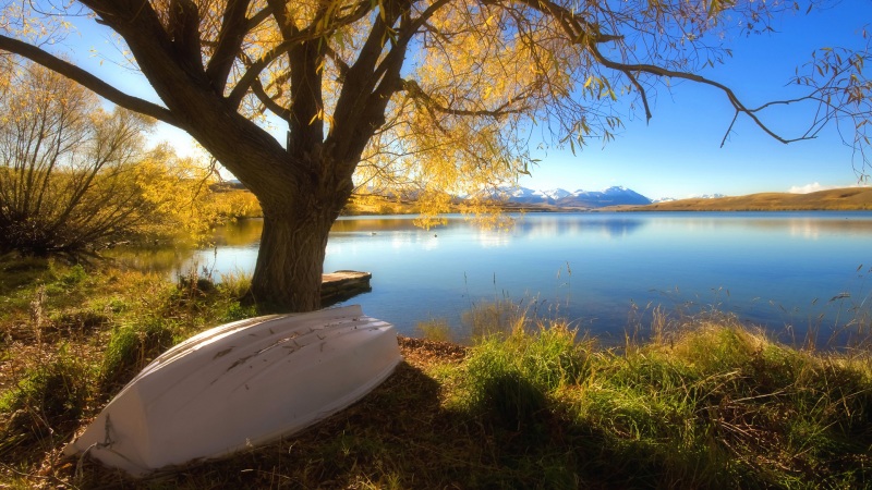 新西兰秋天湖水风景壁纸